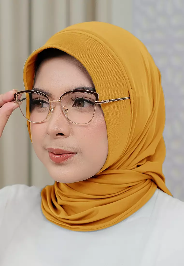 HIJAB INSTAN SOFTPAD AMEENA - HOT MUSTARD