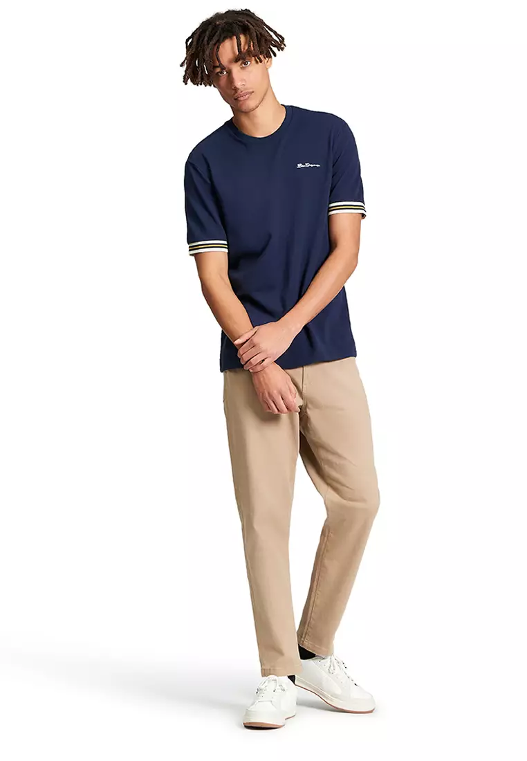 Short Sleeves Pique Tipped T-Shirt