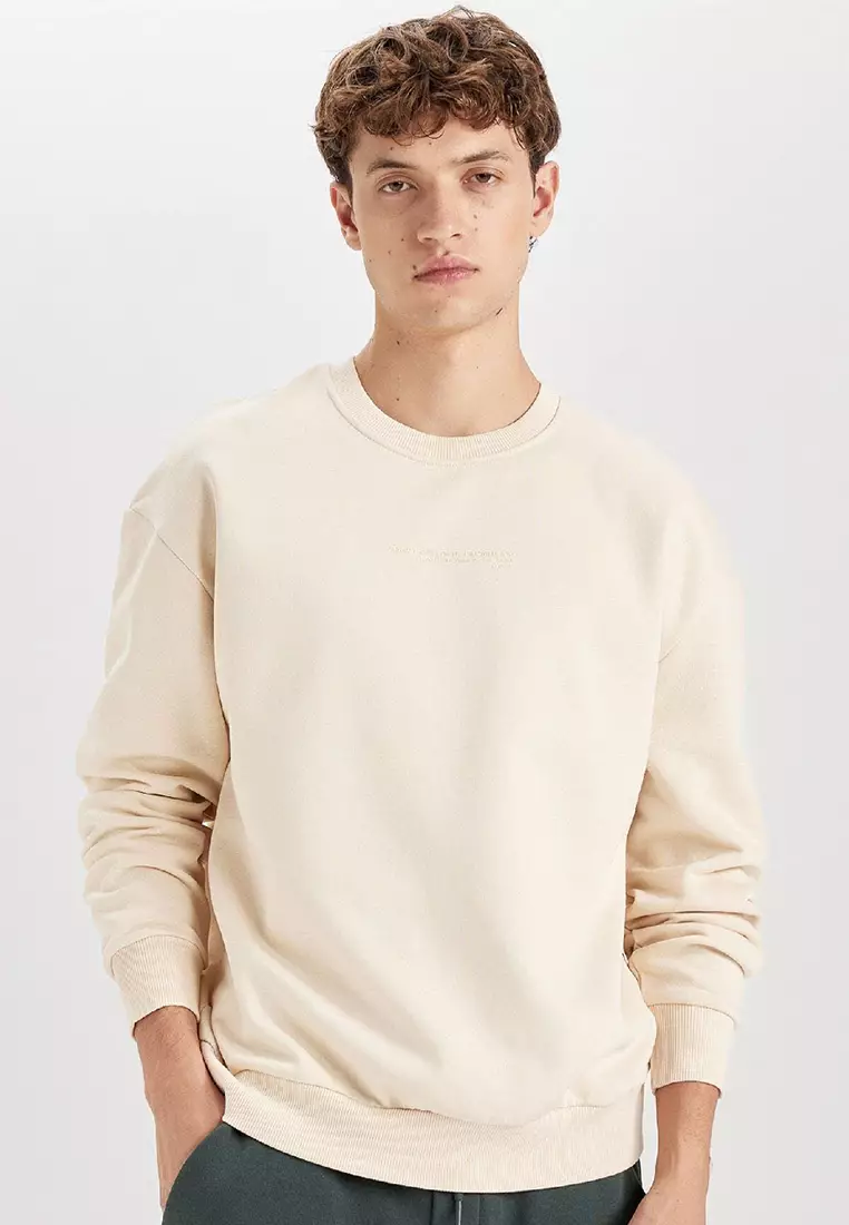 Boxy Fit Crew Neck Printed Sweatshirt