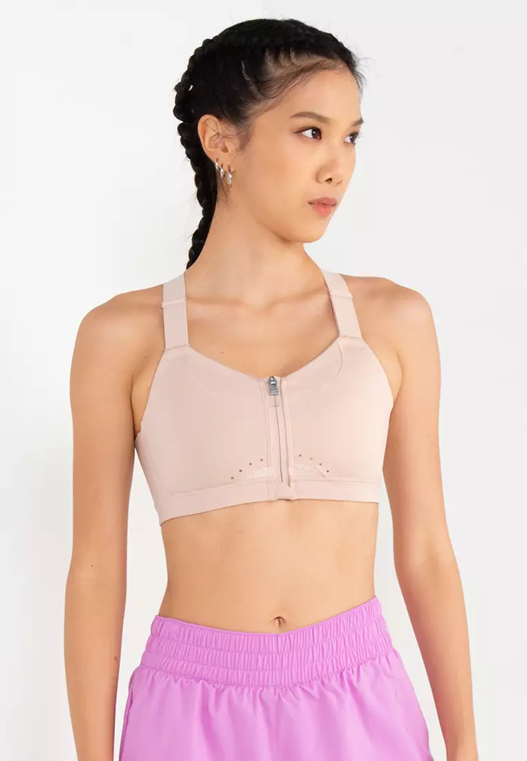 Buy online Lightly Padded Solid Sports Bra from lingerie for Women