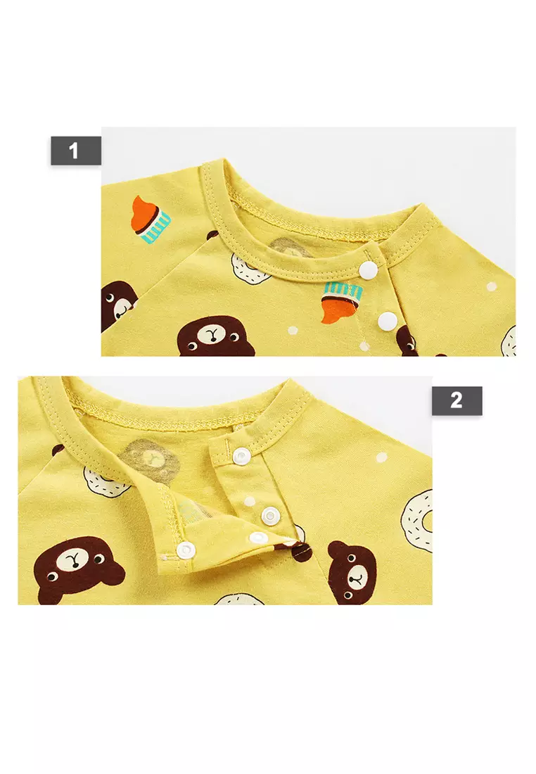 Jumpsuit Bayi Jumper Pendek Anak Laki Laki Romper Baju Kodok Motif Lucu Segitiga Biru Import Venrz 4448