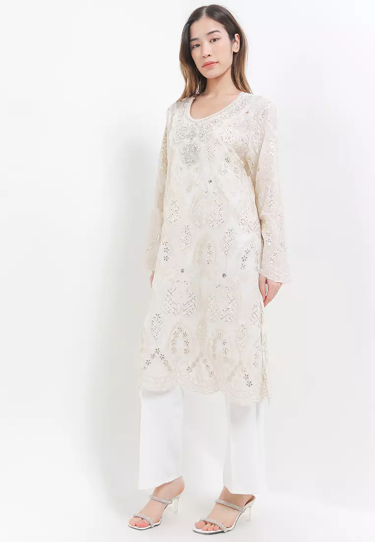 Embellished Seq Emb Chiffon Tunic