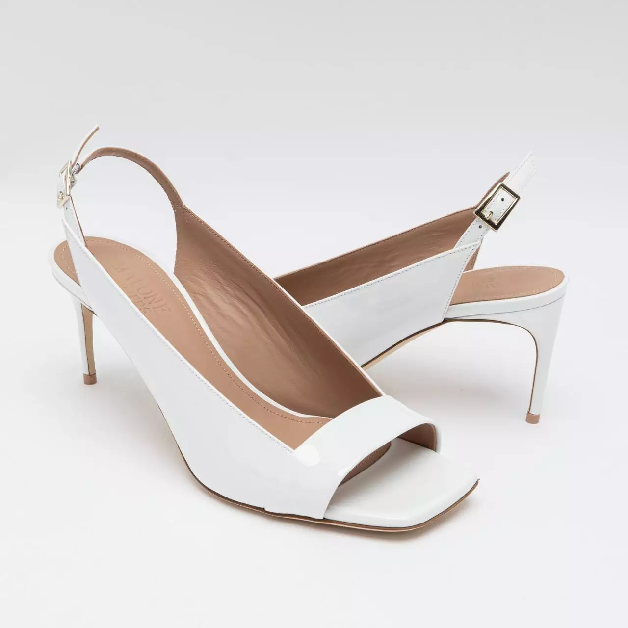 [4.4PRIL KEJUTAN HARGA] Teya 70 Patent Leather Heels White