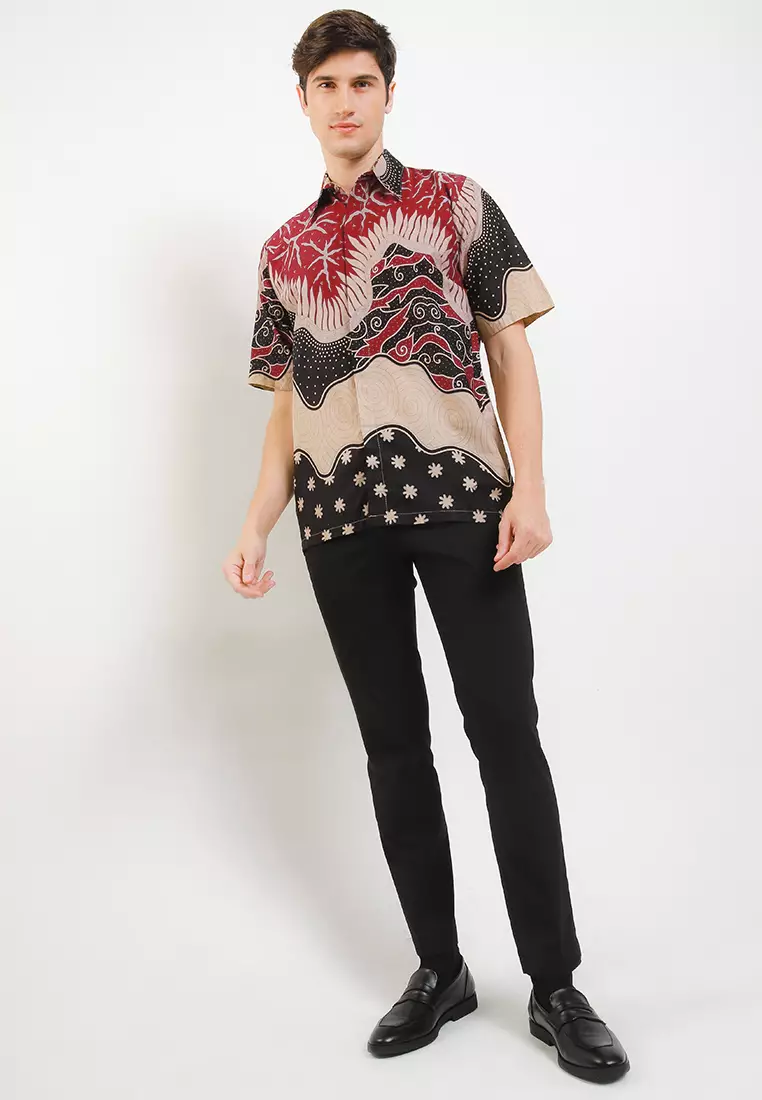 Hawaii Kemeja Batik Exclusive Premium Pria Casual Modern Lengan Pendek