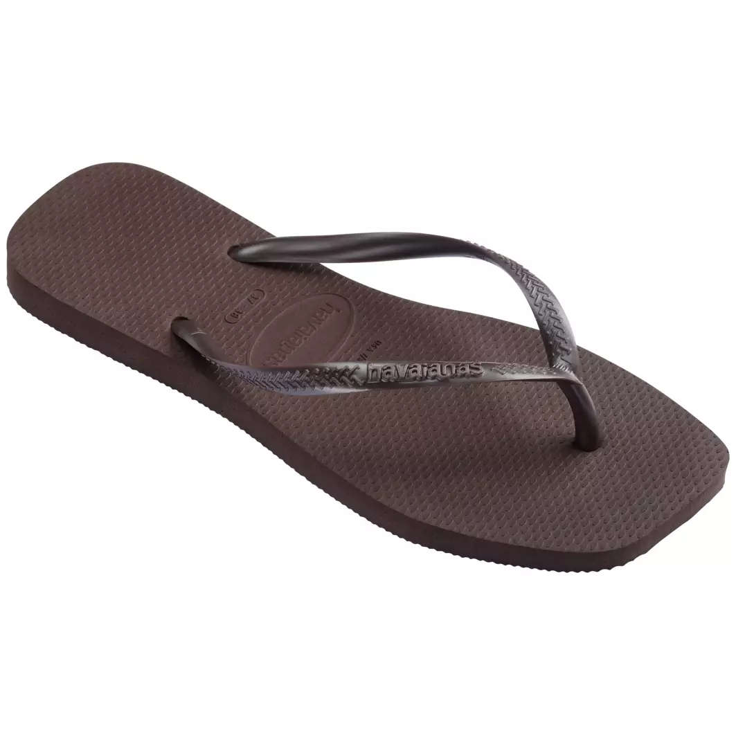 Havaianas Slim Square Dark Brown - Sandal Wanita