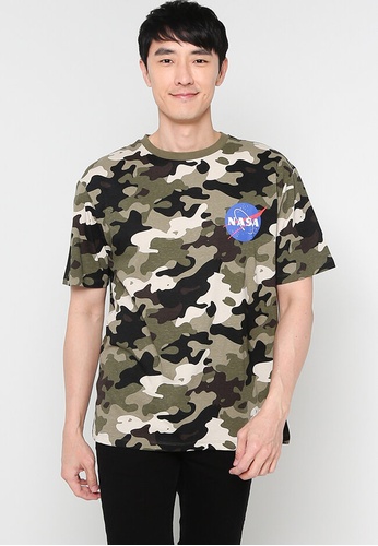 Only & Sons green Nasa Relax Short Sleeves Tee 89EF3AAFF9B358GS_1