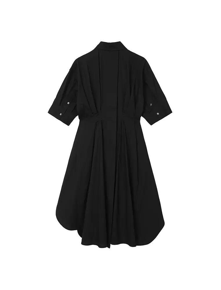 Poplin X-Line Elegant Short Sleeve Dress