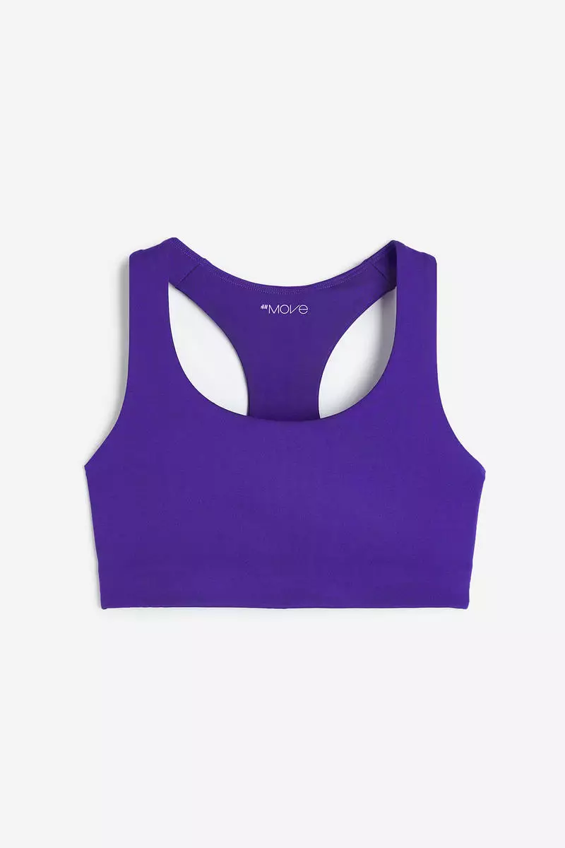 Buy H&M DryMove™ Medium Support Sports bra in Lilac Purple Bright