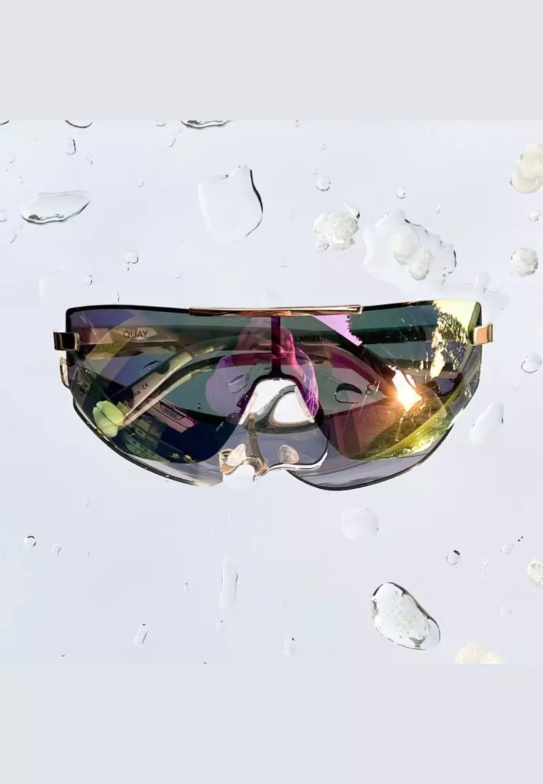 On The Edge Sunglasses - Bone/Pink Mirror Polarized