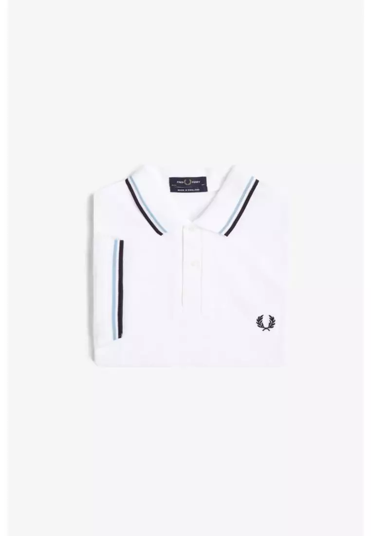 Fred Perry M12 Twin Tipped Fred Perry Shirt (White / Ice / Navy)