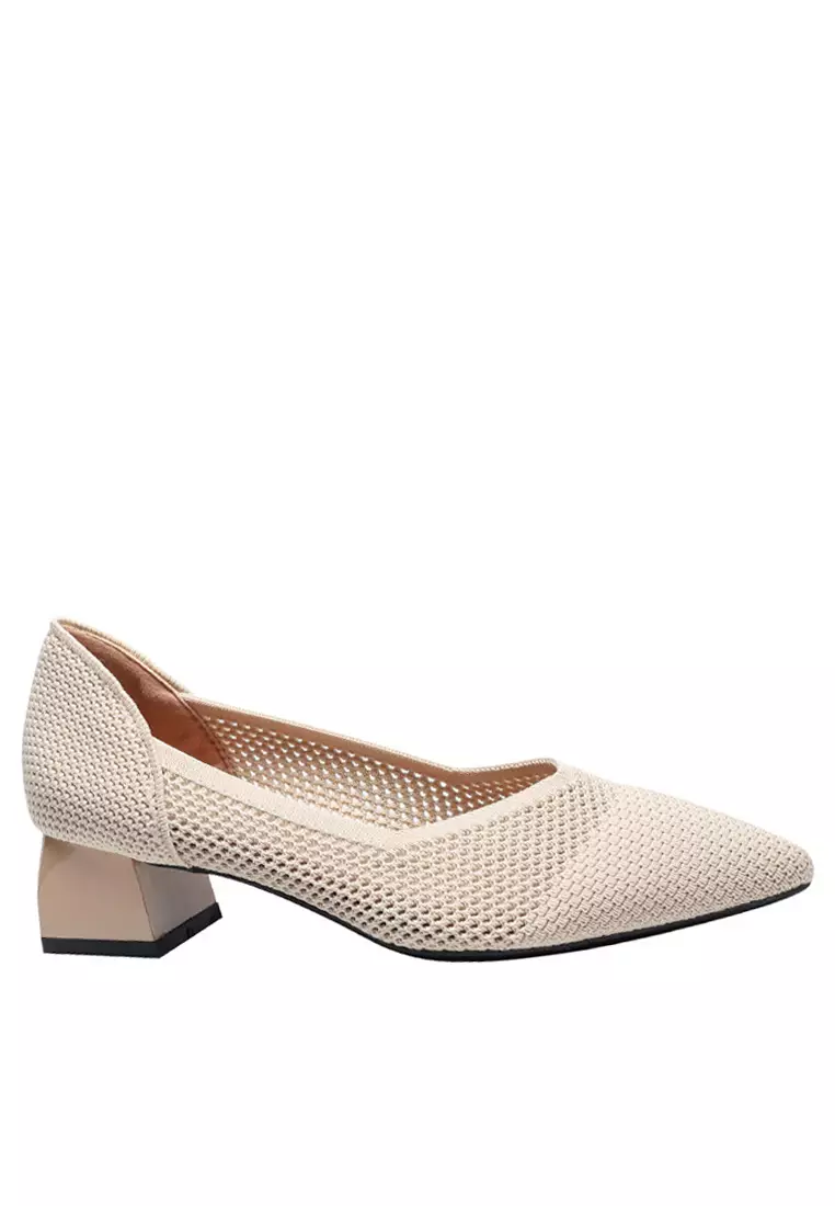 4CM Pointy Hollowed Flyknit Pumps XSN6818