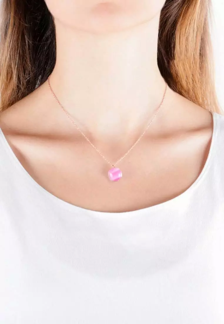 Gemma Necklace SAKK05 925 Silver Crystal Cat Eye