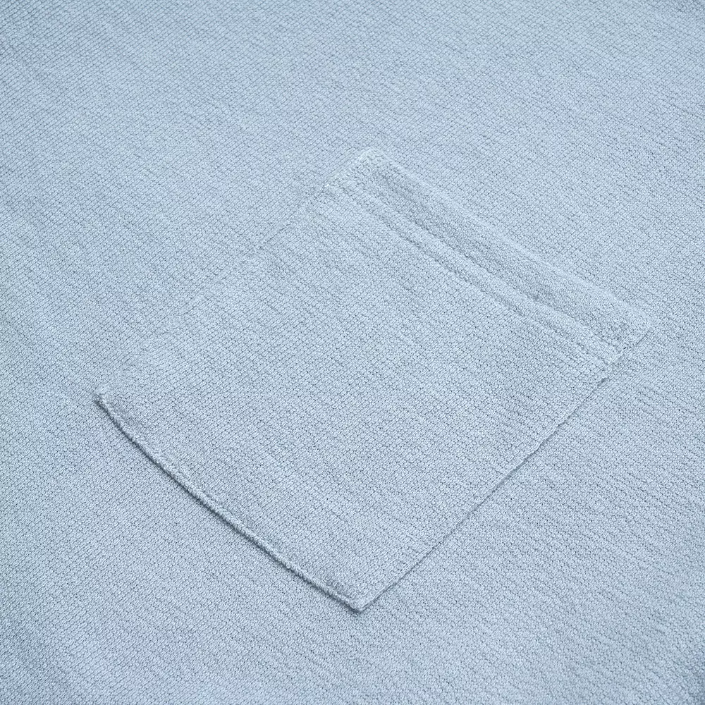 Faux Layered Pocket Long Sleeve T-Shirt Light Blue