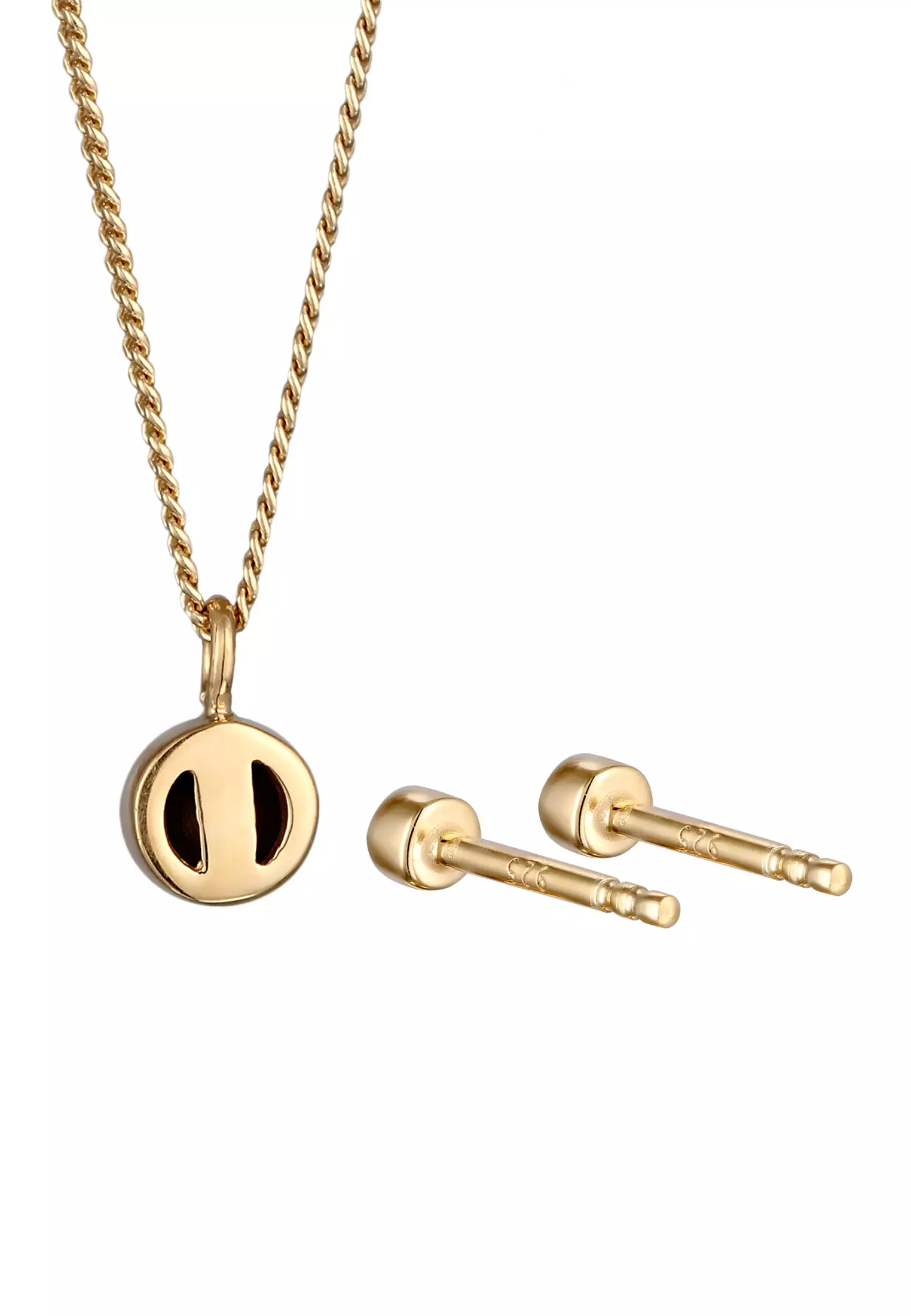 Jewelry Set Necklace Earrings Circle Glass Crystals Xirius-Cut White Gold Plated