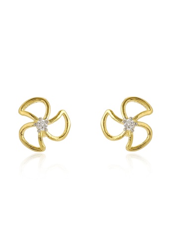 estele gold Estele Gold Plated CZ Floret Stud Earrings for Women 25C73AC2D5595EGS_1