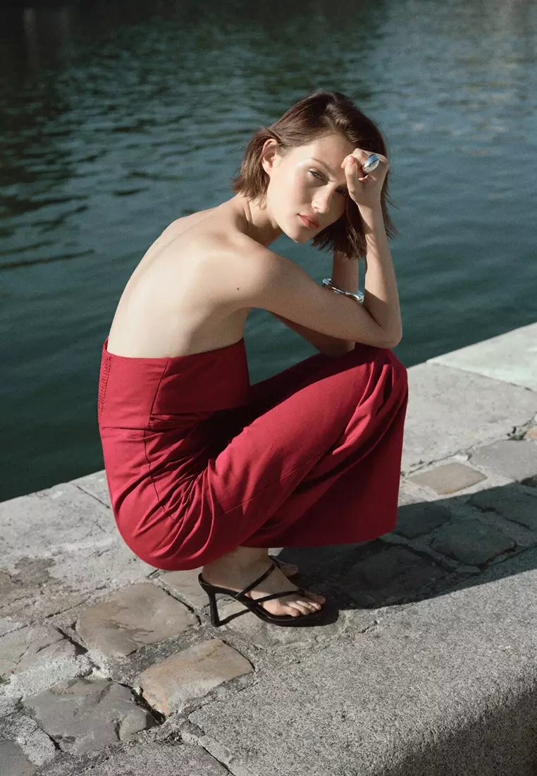 Long Strapless Jumpsuit