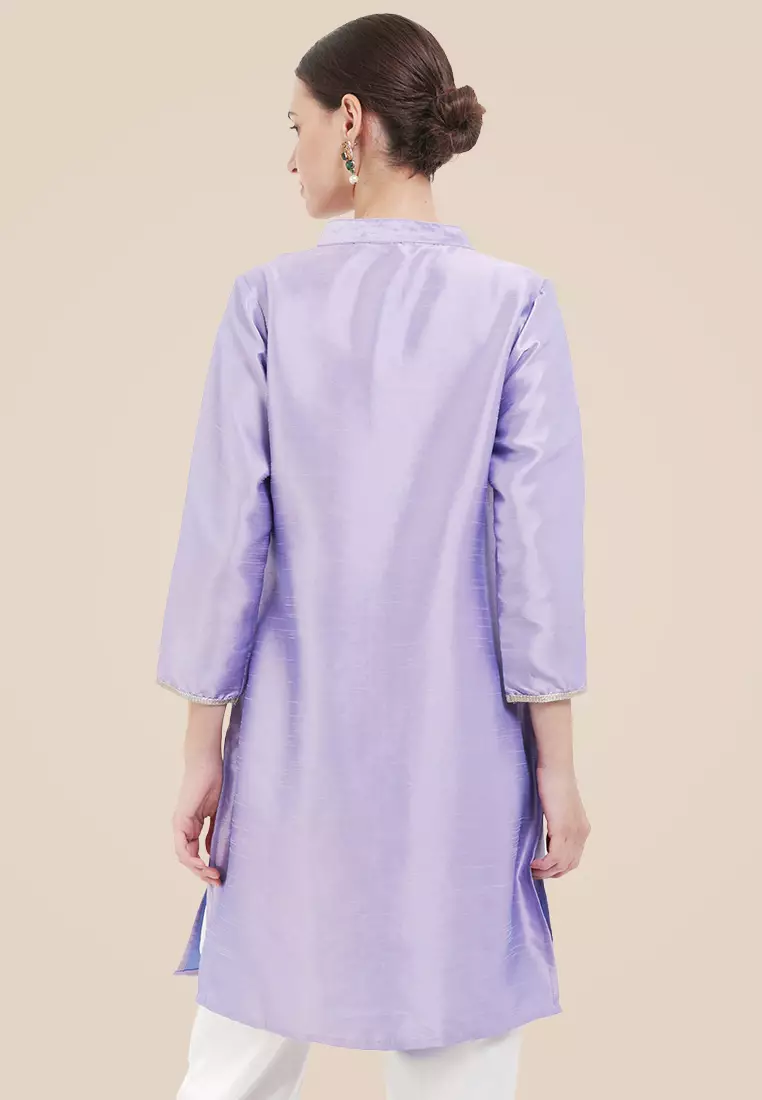 Chanira Festive Farha Tunic - Lavender,Royal Blue