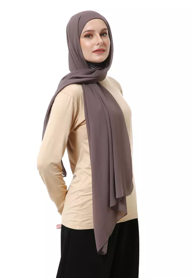 Zhalika Phasmina Motif Polos High Premium Quality - Mocca