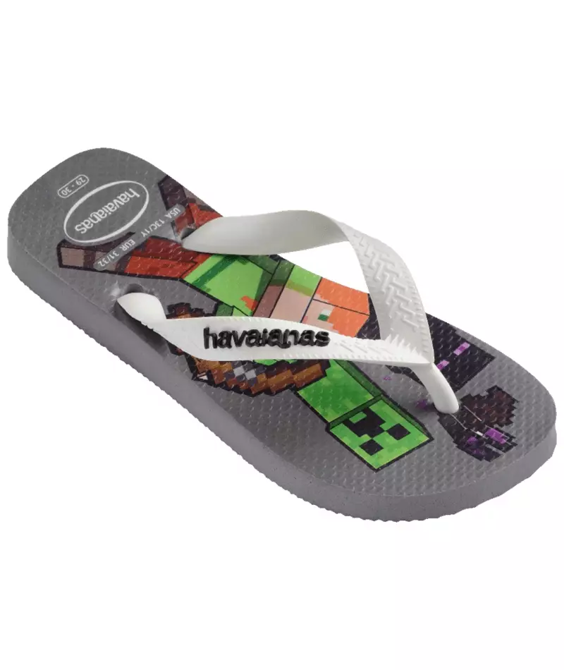 Havaianas 1077 Kids Minecraft Gray/White - Sandal Anak