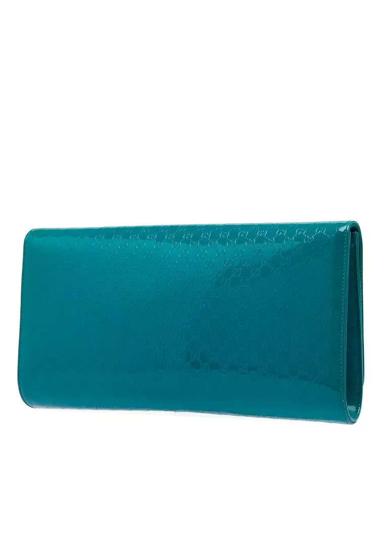 Pre-Loved Gucci Microguccissima Patent Broadway Clutch