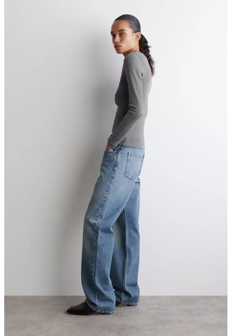 LONG-SLEEVED HENLEY TOP