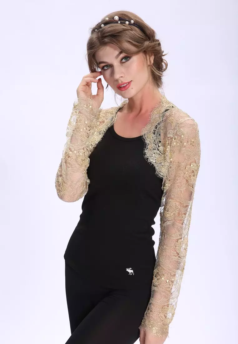 Beaded lace outlet jacket