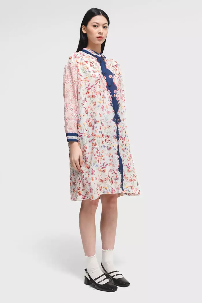 COTTONINK X Artkea - Dress Wanita Navy Noth