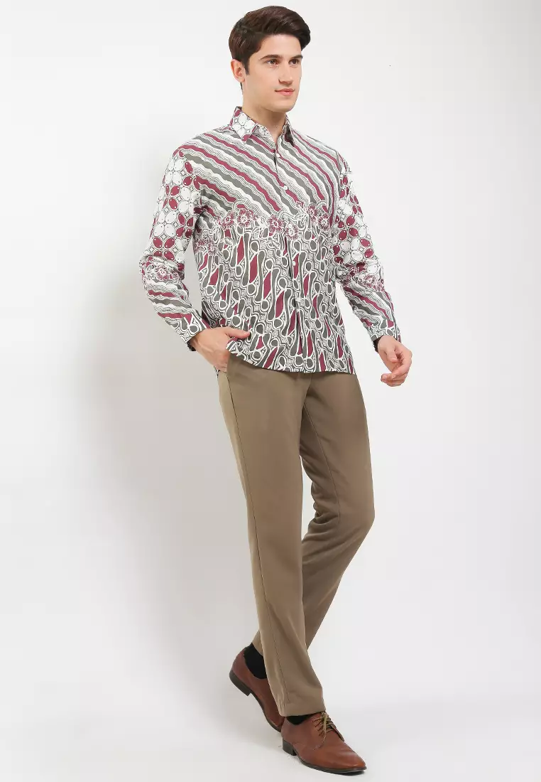 Kawungseno Kemeja Batik Premium Pria Casual Modern Lengan Panjang