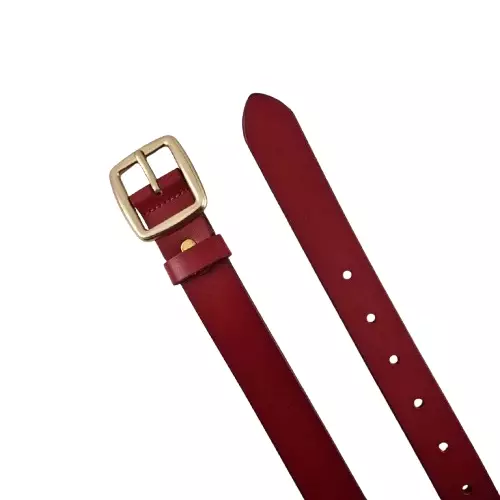 Women Leather Belt 5W06 RED