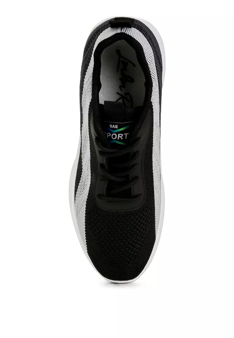 雙色厚底男運動鞋（黑色）