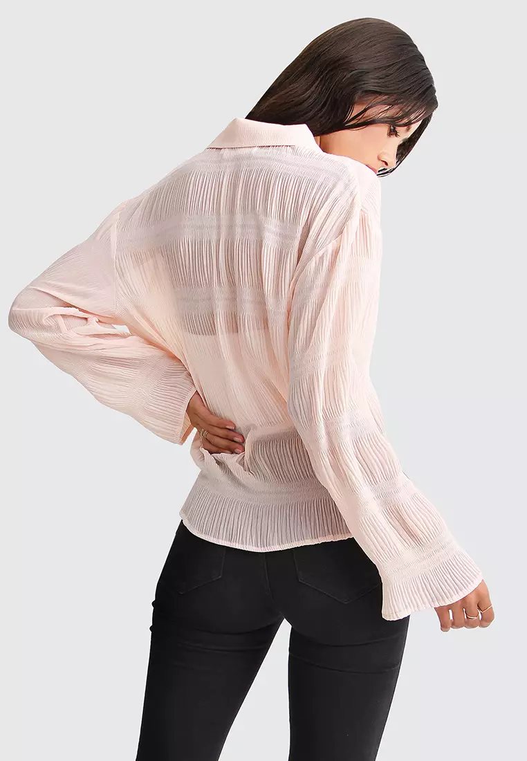 Yoko Shirred Chiffon Blouse
