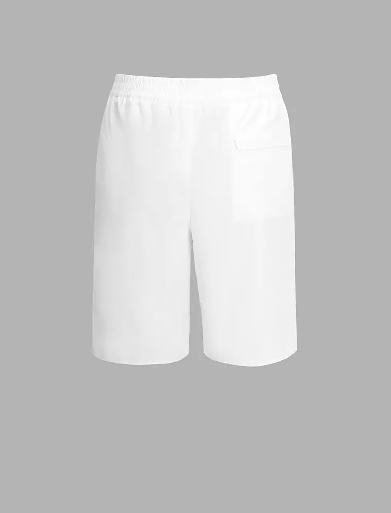 Poplin Straight-Leg Refined Minimalist Commuter Mid-Length Pants