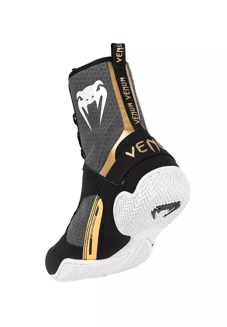 Venum Elite Boxing Shoes - Black/White/Gold