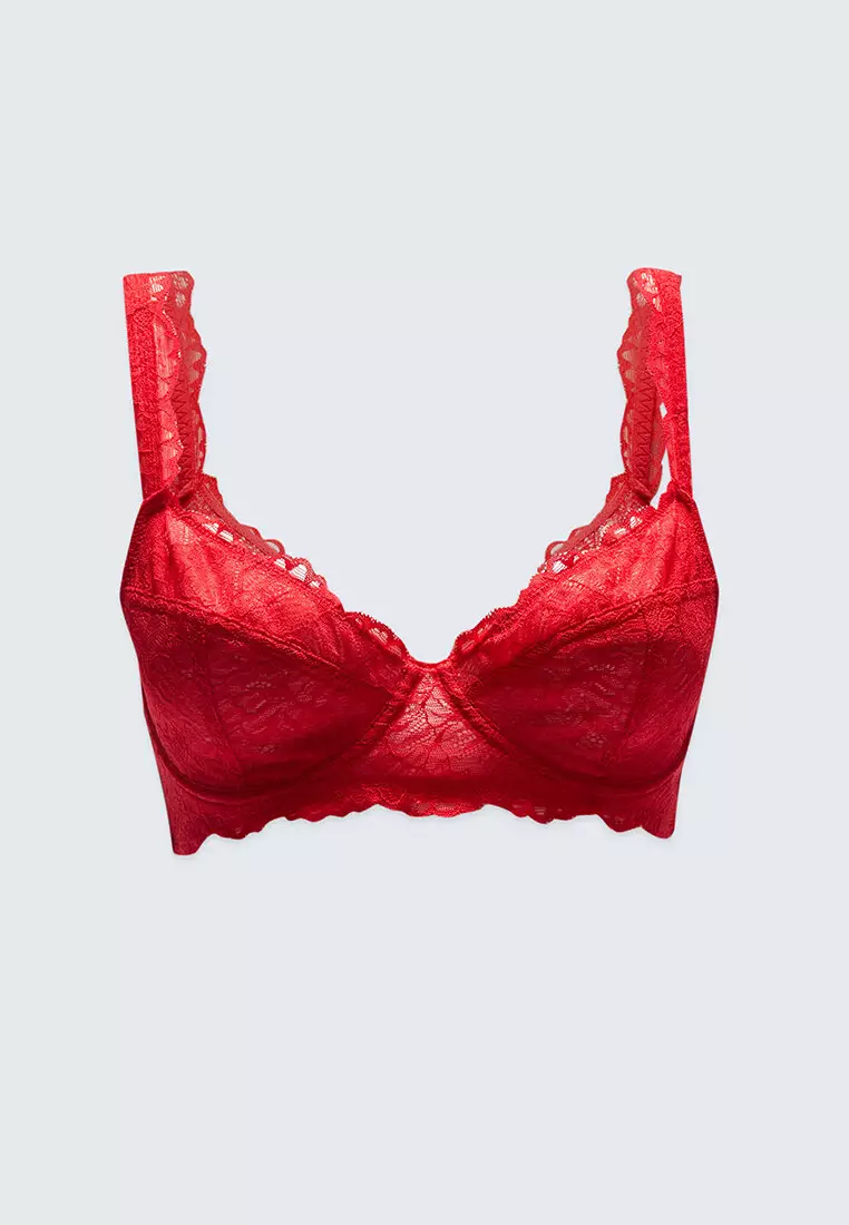 Red textured seamless bra top