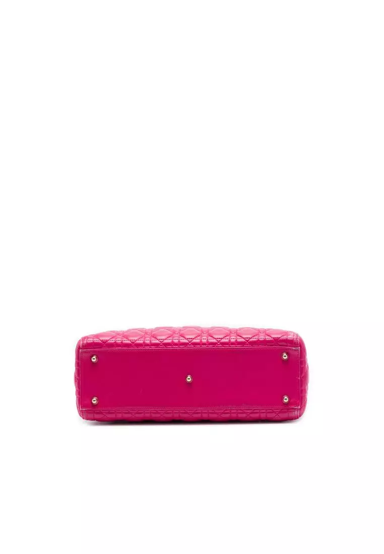 Pre-Loved Dior Large Lambskin Cannage Lady Dior