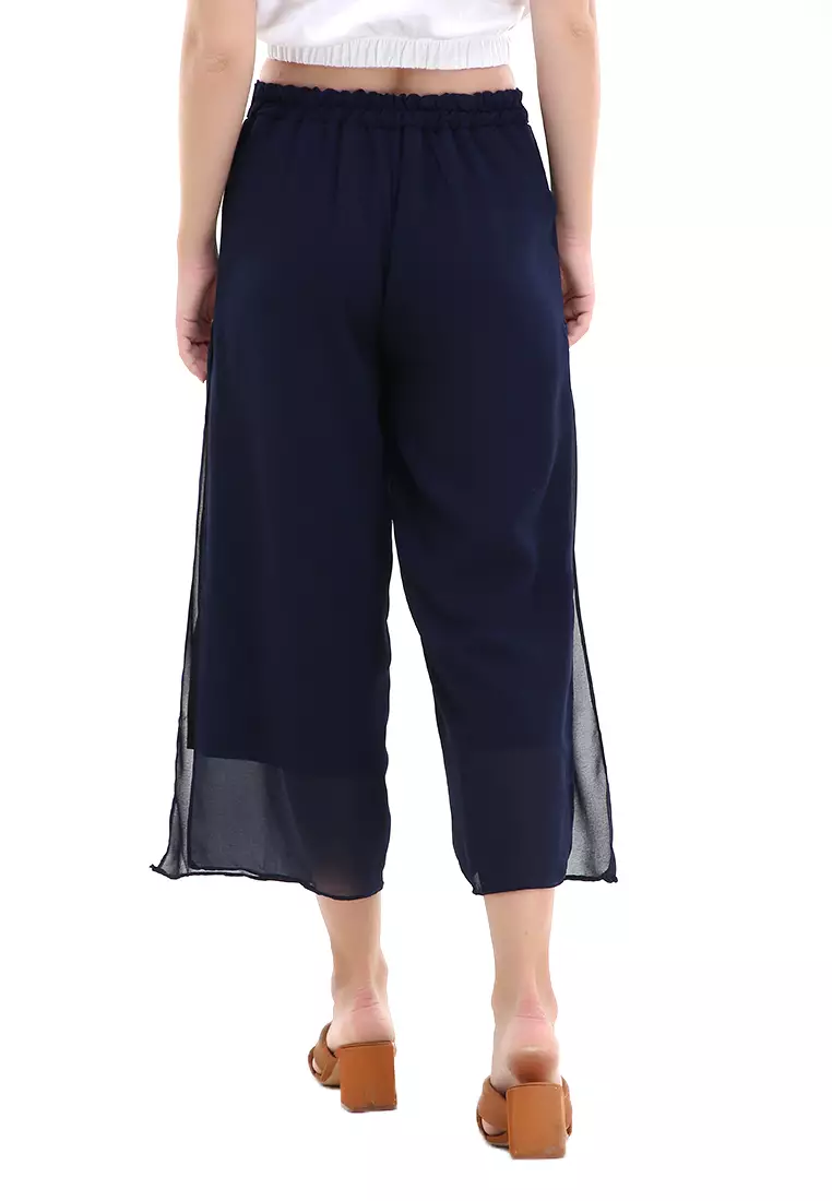 Axel Long Pants Design Simple Bawahan Wanita Casual - Navy