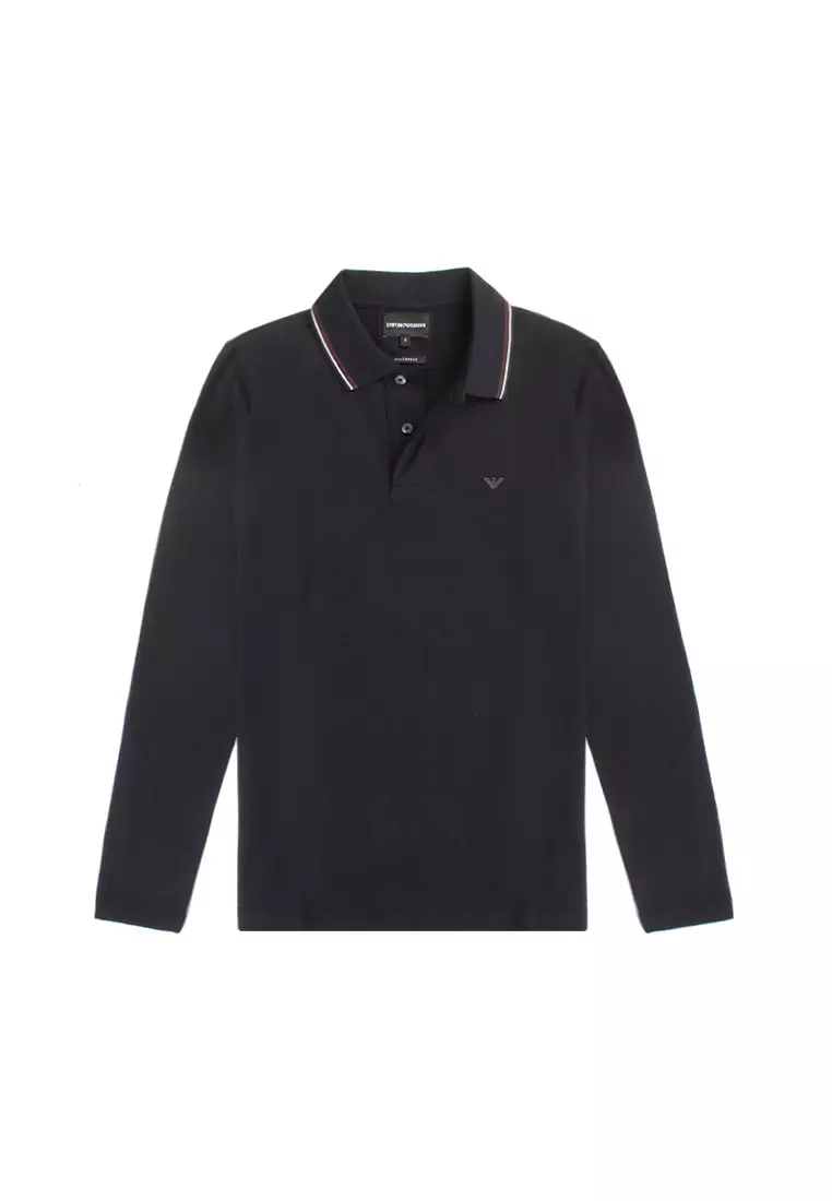 Mens armani long sleeve new arrivals polo