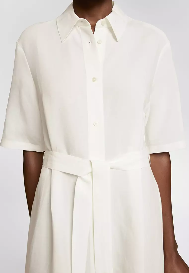 Belted Midi Shirt Dress
