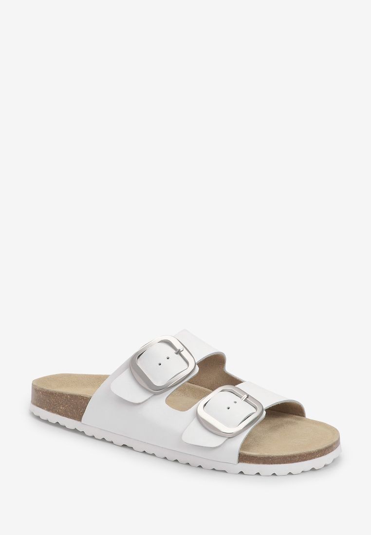 Forever Comfort® Leather Double Strap Footbed Sandals