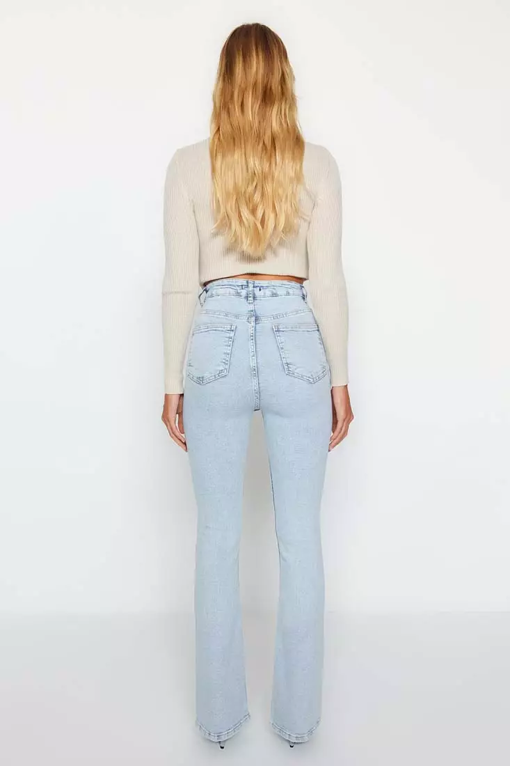 Buy Trendyol High Waist Flare Jeans 2024 Online | ZALORA Singapore