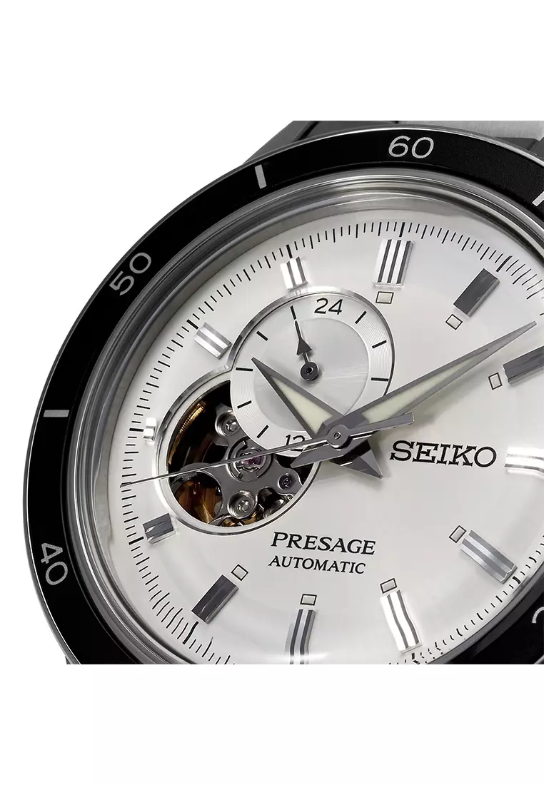Seiko Presage Open Heart - Jam Tangan Automatic Pria - Silver - SSA423J1