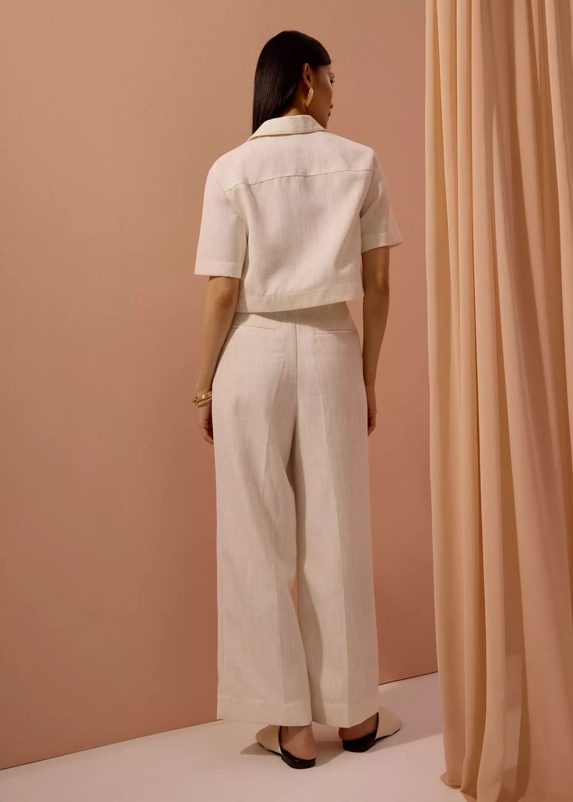 Celana Panjang Wanita - Leggy™ Seva Textured Super High Waisted Straight Leg Pants