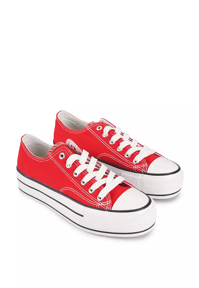 Red online platform sneakers