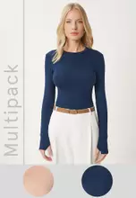 Biscuit/Navy Blue