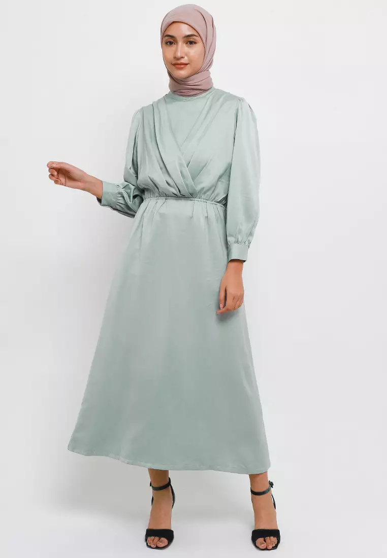 MFMW Majesty Dress Gamis Satin Hijau