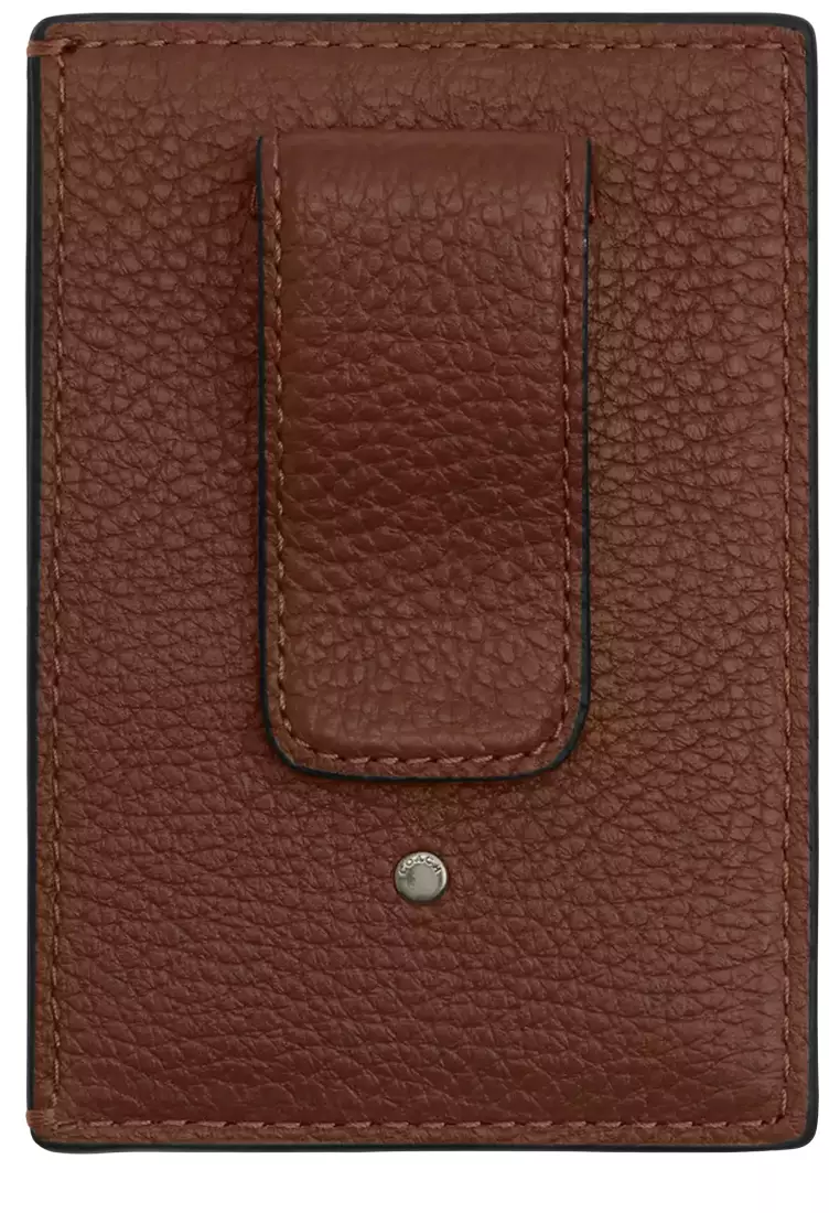 Card Case With Money Clip - Saddle CCF97