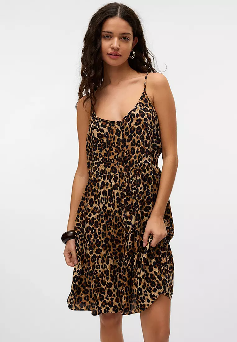 Buy Vero Moda Leopard Pattern Spaghetti Strap Mini Dress 2025