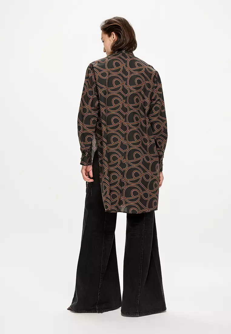 H型寬鬆日常休閒長袖連衣裙