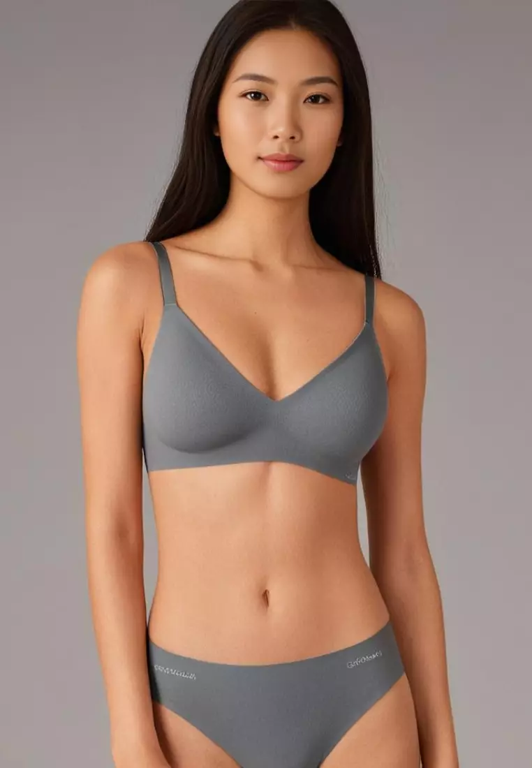 2 Pack Premium Melanie Seamless Wireless Padded Support Bra in Green and Grey