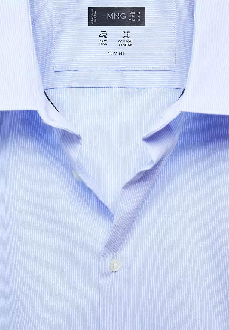 Buy MANGO Man Slim Fit Fine Stripe Shirt 2024 Online ZALORA